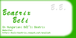beatrix beli business card